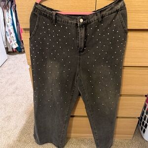 SHEIN Gray Studded jeans